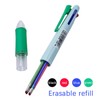 MROOFUL 6 Pcs 4 in 1 Multi-Coloured Ballpoint Pen Erasable