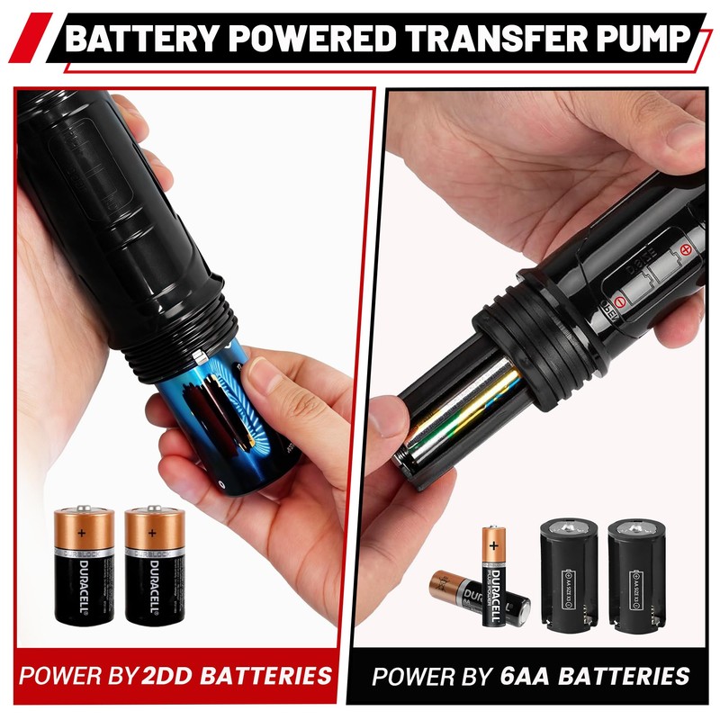 PUMPTOR Fuel Transfer Pump Battery Powered - Portable Gas Pump