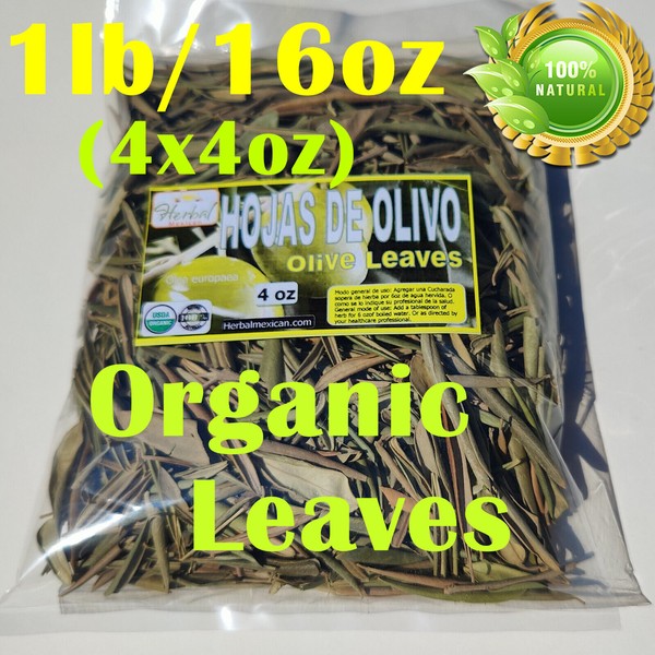 Hojas de Olivo, Olive leaf, Whole organic olive leaves Antioxidante Natural 16oz