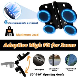 KALCINTY Magnetic Fence Mount for Mevo Camera, Two 1/4" Threaded Points, B Size Ball Head, Aluminum Arm, with Phone Holder, for Recording Baseball and Tennis Game