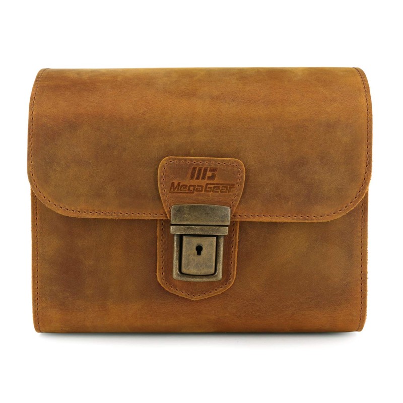 MegaGear MG1725 Pebble Genuine Leather Camera Case Bag for Instant