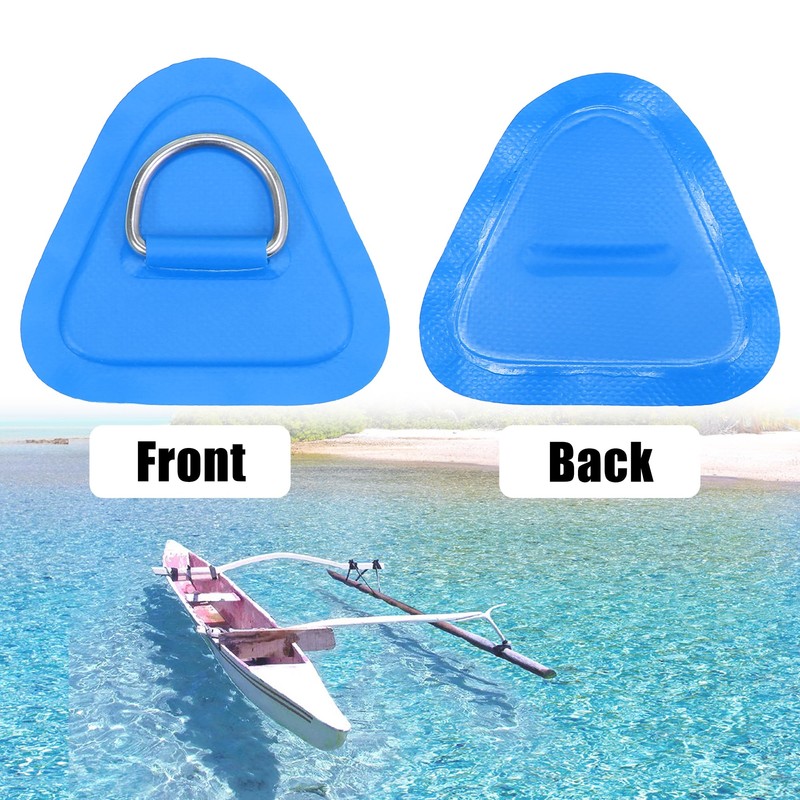 X AUTOHAUX 6pcs D Ring Patch PVC Stainless Steel Triangle