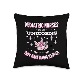Funny Pediatric Nurses Are Like Unicorns Design Throw Pillow