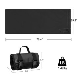 Outdoor Camping Tactical Training Shooting Mat Anti Slip Pad, Waterproof and Moisture-Proof Folding Mat Picnic Blanket Portable with Carry Strap (Black)