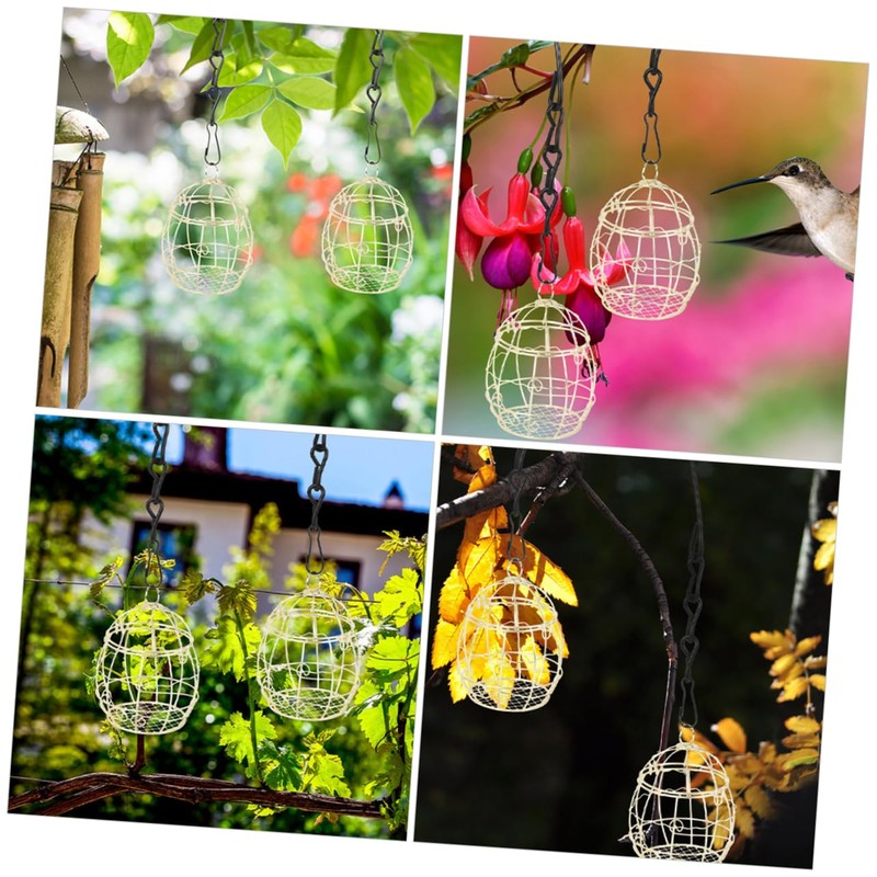 WOONEKY 6Pcs Feeder for Garden Hanging Outdoor Bird Feeding Container