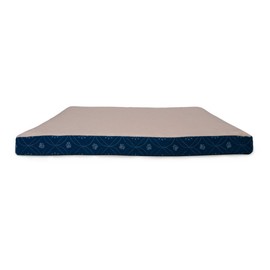 Furhaven Memory Foam Dog Bed for Small Dogs w/ Removable Washable Cover, For Dogs Up to 20 lbs - Sherpa & Flannel Paw Print Deluxe Mattress - Twilight Blue, Small