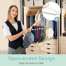 Hat Storage Organizer for Baseball Caps, Lomrsiul Non Slip PVC Coating Hat Holder Max 10 Hats Hat Rack Hangers for Closet Organizers and Storage for Cap Tank Top Belt Tie Purse Bra Grey 4 Pack