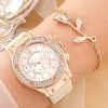 Gaiety Kit Reloj 2 Piezas Lujo Con Diamantes De Pulsera