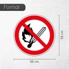 Prohibition Sticker "P003: No Open Flame", Diameter 9.5 cm, Hin092,
