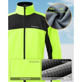 ROCKBROS Winter Cycling Jackets for Men - Thermal Warm Bike Jacket - Windproof Running Cycling Jacket for Cold Weather