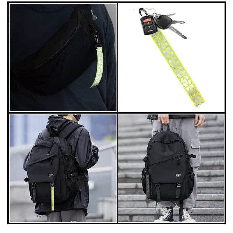KOYOKOMA 3-Piece Set Reflective Strap, Key Chain, Traffic Safety, Night