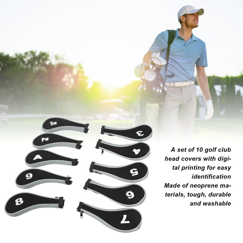 10Pcs Golf Club Head Cover Neoprene Golf Head Cover for