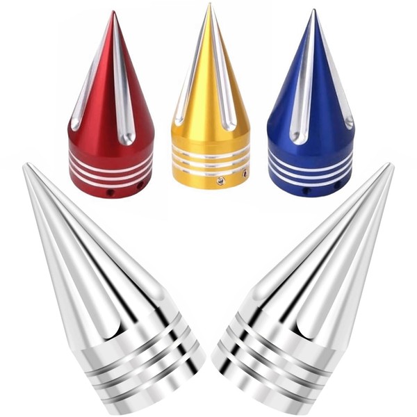TDZ Chrome Front Axle Nut Covers 3.6" Inch Spike Front