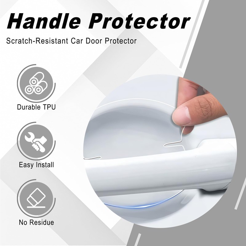 EKUWU 10 PCS Car Door Handle Scratch Protector, Transparent Film