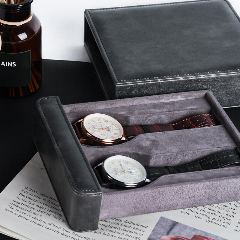 Baskiss Luxury PU Drawer Watch Case, Watch Storage Box, Collection