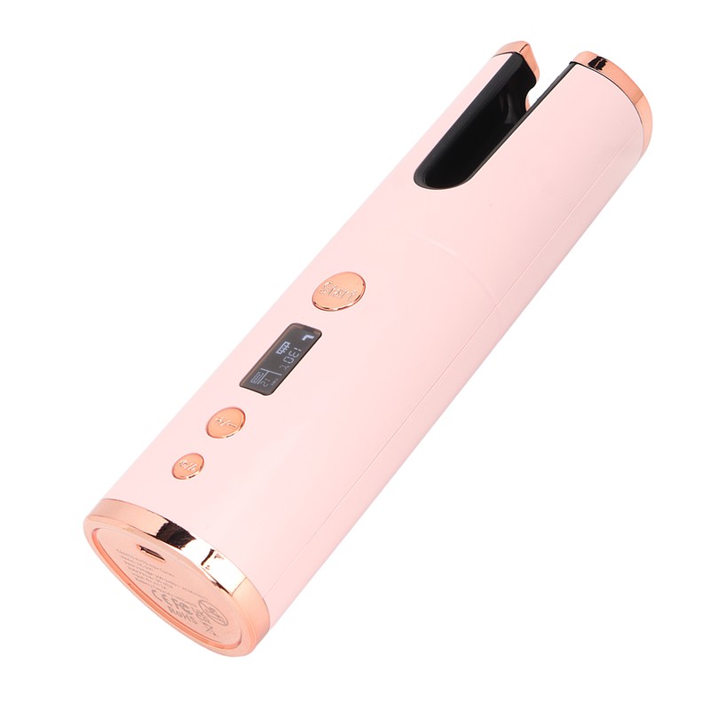 Automatic Curling Iron Cordless Ceramic Rotating LCD Display Rechargeable 4000mAH