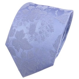 TigerTie Designer Silk Tie Blue Light Blue Patterned - Tie Silk, blue