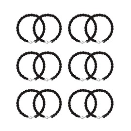 JOVITEC 12 Pieces Military Elastic Boot Straps Shoelace Boot Blousers Military Leg Blousing Straps Garters with Metal Hooks(Black)