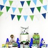 32Ft Blue Green White Fabric Triangle Banner Pennant Flag Garland