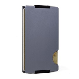 Minimalist Wallet for Men,Slim RFID Blocking Wallet,Durable Expandable Compact Plate, Matel Credit Card Holder,Cash Strap/Money Clip (Matte Grey)