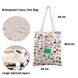 FEELMEM Colorado Travel Gift Colorado State Canvas Tote Bag Colorado Trip Souvenir Shoulder Bag Colorado Merchandise