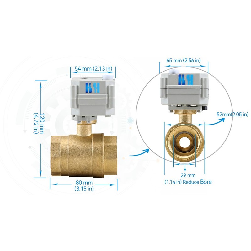 HSH-Flo 2 Way 1-1/4 inch 9-24VAC/DC 12VDC Normally Closed Brass