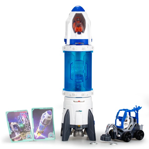 Silverlit - ASTROPOD - Rocket Deluxe Package: Characters and Vehicles - Sound and Light Effects - 15 Pieces to Assemble - Construction and Experiments in Space - Ages 6+