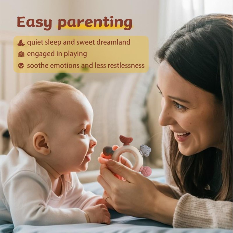 3 Packs Teether Rings for 0-6 6-12 Months Babies, Teething