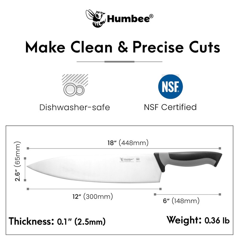 Humbee 12-Inch Chef Knife Razor-Sharp Blade Kitchen Knife with Comfortable