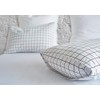 Mozeo White Grid Duvet Cover Set with Zipper Closure 2Pcs