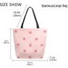 ZzWwR Cute Strawberry Extra Large Canvas Market Beach Travel Reusable