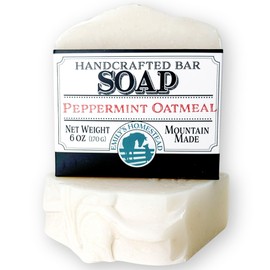 Emily's Homestead Natural Bar Soap, Peppermint Oatmeal, Exfoliating, 1 Bar