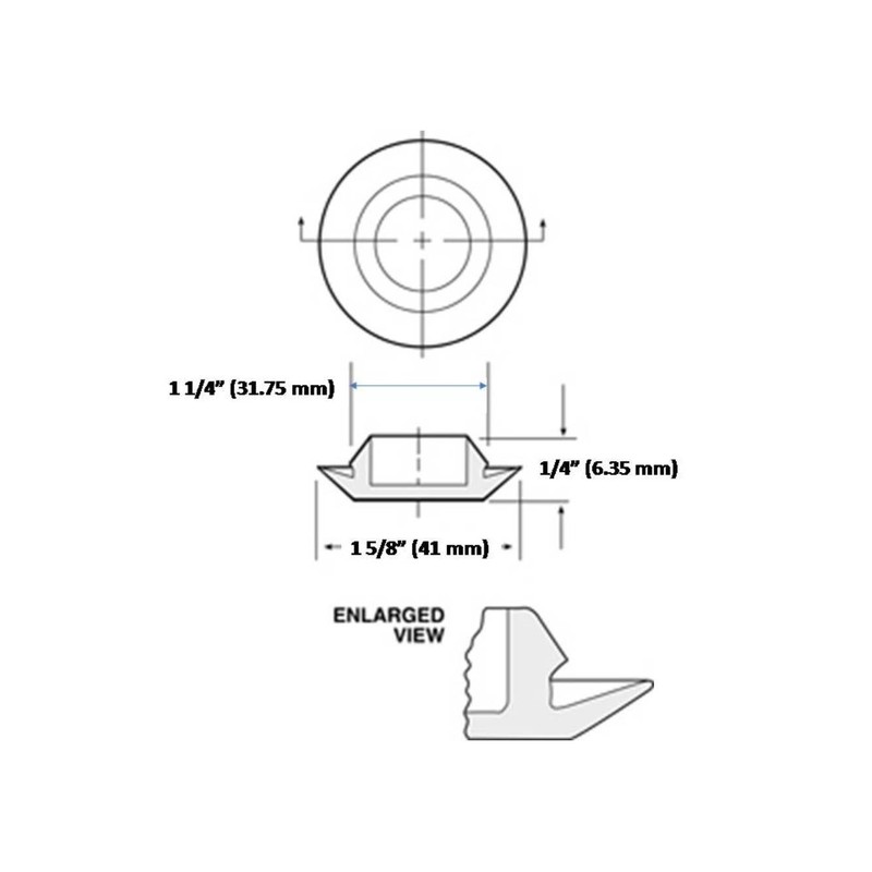 Upper Bound Set of 4 Rubber Body Floor Pan Drain