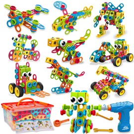 199PCS STEM Toys for 3 4 5 6 7 8+ Year Old Boy Girl Birthday Gifts Building Blocks for Kids Toddlers Ages 3-5 4-8 6-8 Construction Educational Learning Science Kits Activities Games for Kids 5-7 8-12