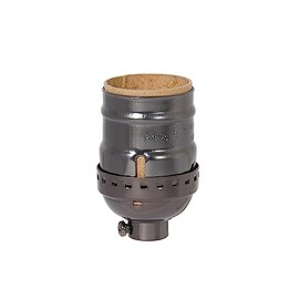 B&P Lamp® Short Keyless, Aluminum Medium Base Lamp Socket with Antique Bronze Finish