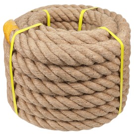 Natural Jute Hemp Rope (2 Inch x 50 Feet) Thick Twisted Manila Rope for Docks, Railings, Climbing, Tug of War, Decorating