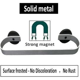 Magnetic Towel Bar Towel Holder - Strong Magnet Base Mount - for Refrigerator, Kitchen Sink, Stove, Dishwasher, Metal Kitchen Cabinets - White