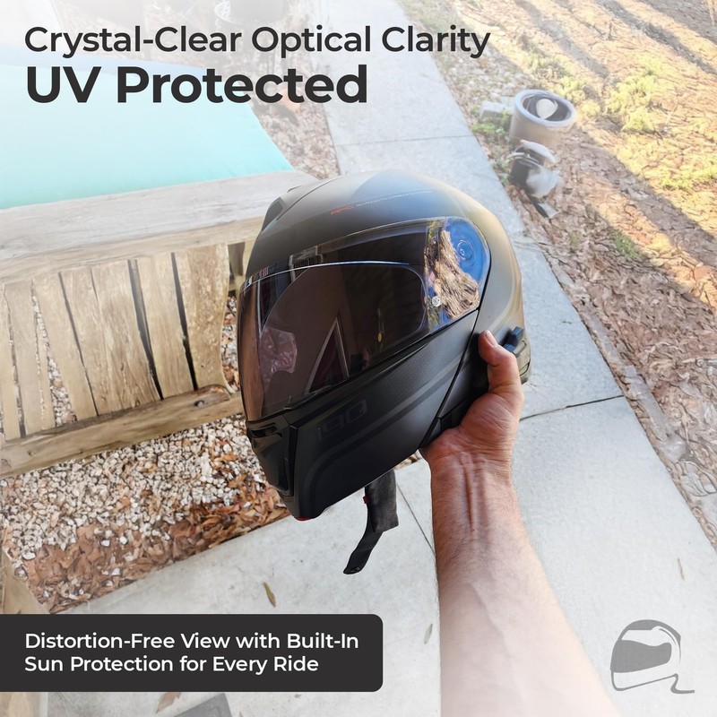 The Helmet Shop HJ-33 Photochromic Motorcycle Helmet Visor Compatible with