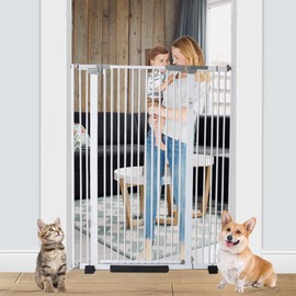 ZHUOKECE 51inch Extra Tall Cat Pet Gate Baby Gate, 30.31"-44.07" Auto Close Pet Gate, Safety Pet Gates Child Gate for Stairs, Doorway, House (51inch)