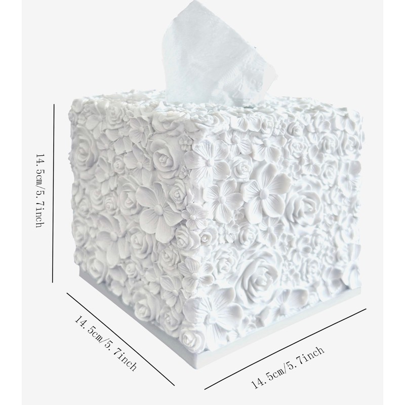 Huitony Square Tissue Box Cover Decorative Kleenex Box Holder for