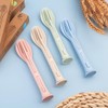3PCS Wheat Straw Cutlery, Reusable Utensils Set Portable Travel 3