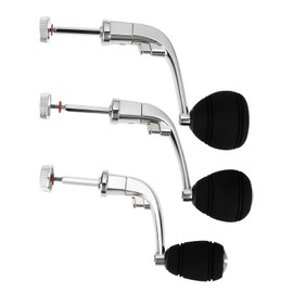 Briny River 3PCS Fishing Reel Handle Aluminum Alloy with EVA Knob Fishing Spinning Reel Handle for 1000-7000 Series Spinning Reel 3 Size Silver