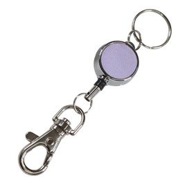 Kaiyu Retractable Reel Key Chain, Key Reel, Leather, purple