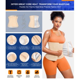 TrainingGirl Waist Trainer for Women Lower Belly Waist Trimmer Corset Tummy Wrap Workout Sweat Belt Band Sports Sauna Suit