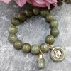 Natural Stone Green Real Bracelets with Lucky Coin and Gourd