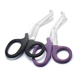 2 PCS (Black & Purple) Paramedic Utility Bandage Trauma EMT EMS Shears Scissors 7.25 INCH Stainless Steel (LAJA IMPORTS Brand)