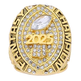 2025 Fantasy Football Championship Ring | Heavy FFL Champion Trophy Ring | Gold Silver Tone Plated Award Trophy for Fantasy Football League Winner