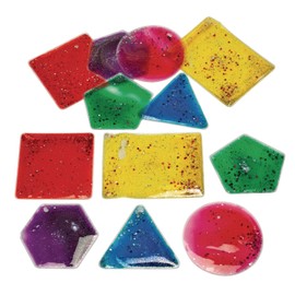 Excellerations, Sparkly Squishy Sensory Liquid-Filled Geometric Shapes Set of 12