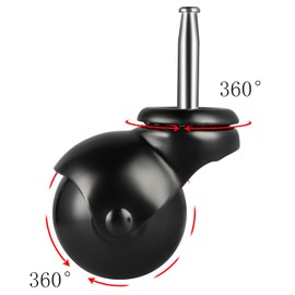 BIMUYI 50mm Vintage Ball Castor Wheels, Swivel Spherical Stem Castors with Sockets, 8 x 38mm Stem Mount for Furniture, Sofa, Cart, Chair, Cabinet, Set of 4