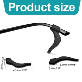 Mrltau 20 Pairs Universal Ear Hook Hooks Glasses Non-Slip Glasses Temple Cover Glasses Holder Glasses Temple Rubber Glasses Accessories Non-Slip for Glasses